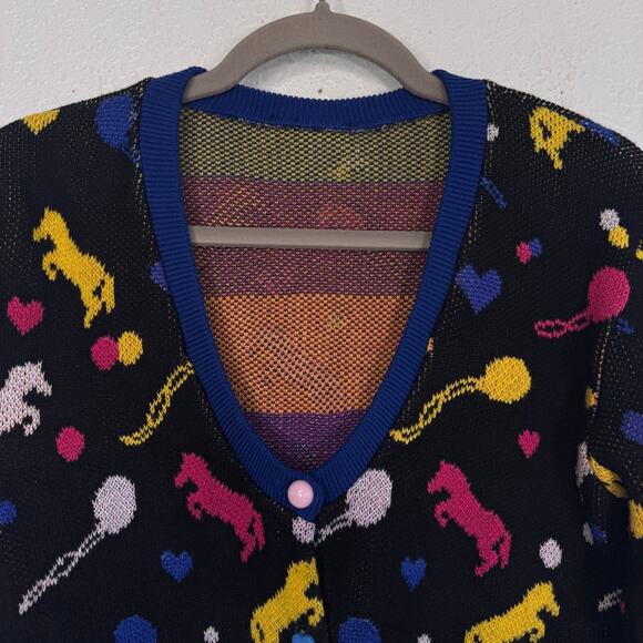 Elhoffer Cardigan Womens Medium Luna Looney Witch Crop Sweater Costume Cosplay - Picture 4 of 10